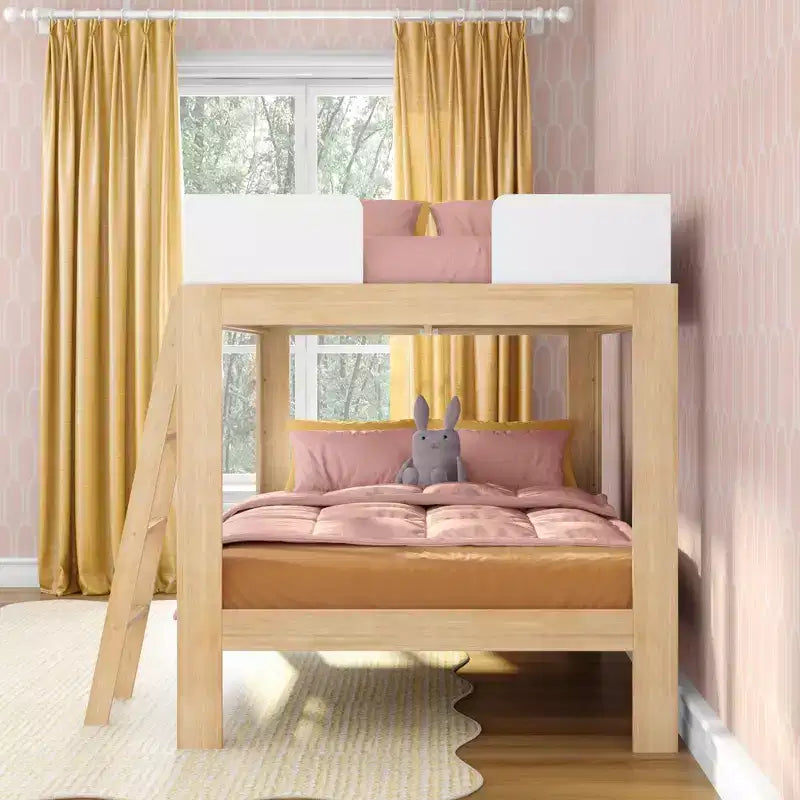 Mid-Century Modern Full Over Full Bunk Bed