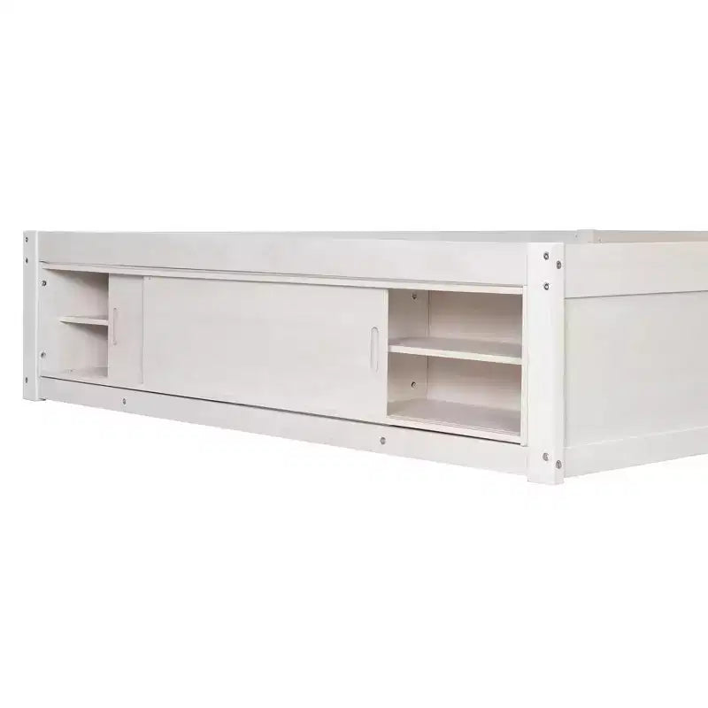 Luxystar Modern Queen Platform Bed Frame with 4 Drawers and Footboard Storage Cabinet