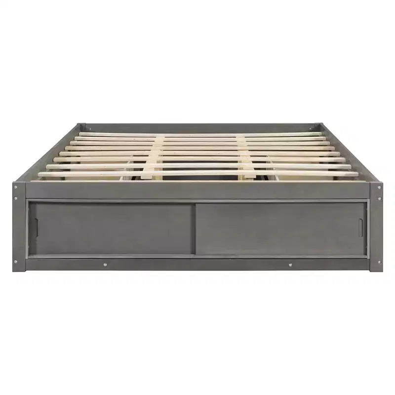 Luxystar Modern Queen Platform Bed Frame with 4 Drawers and Footboard Storage Cabinet