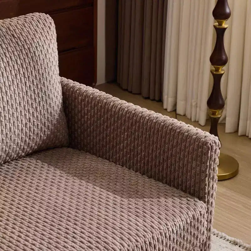 Modern Farmhouse Velvet Upholstery 3-Seater Sofa With Solid Wood Frame & Slim Track Arms