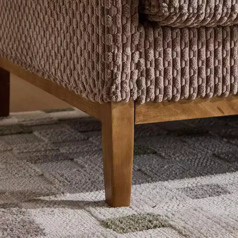 Modern Farmhouse Velvet Upholstery 3-Seater Sofa With Solid Wood Frame & Slim Track Arms