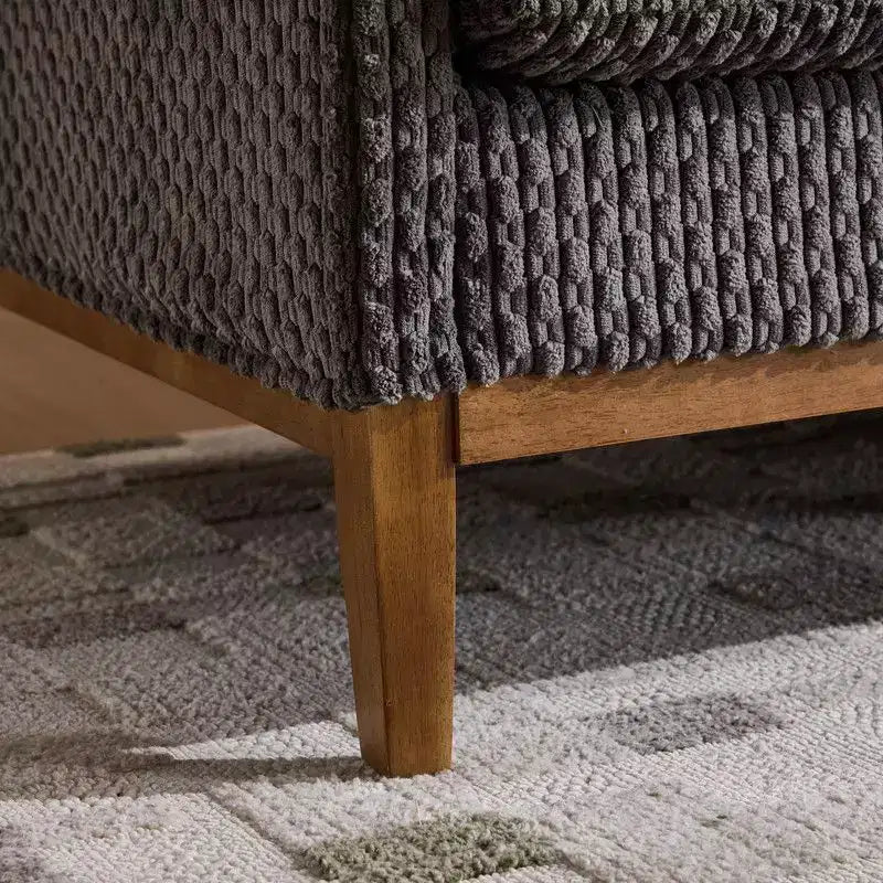 Modern Farmhouse Velvet Upholstery 3-Seater Sofa With Solid Wood Frame & Slim Track Arms
