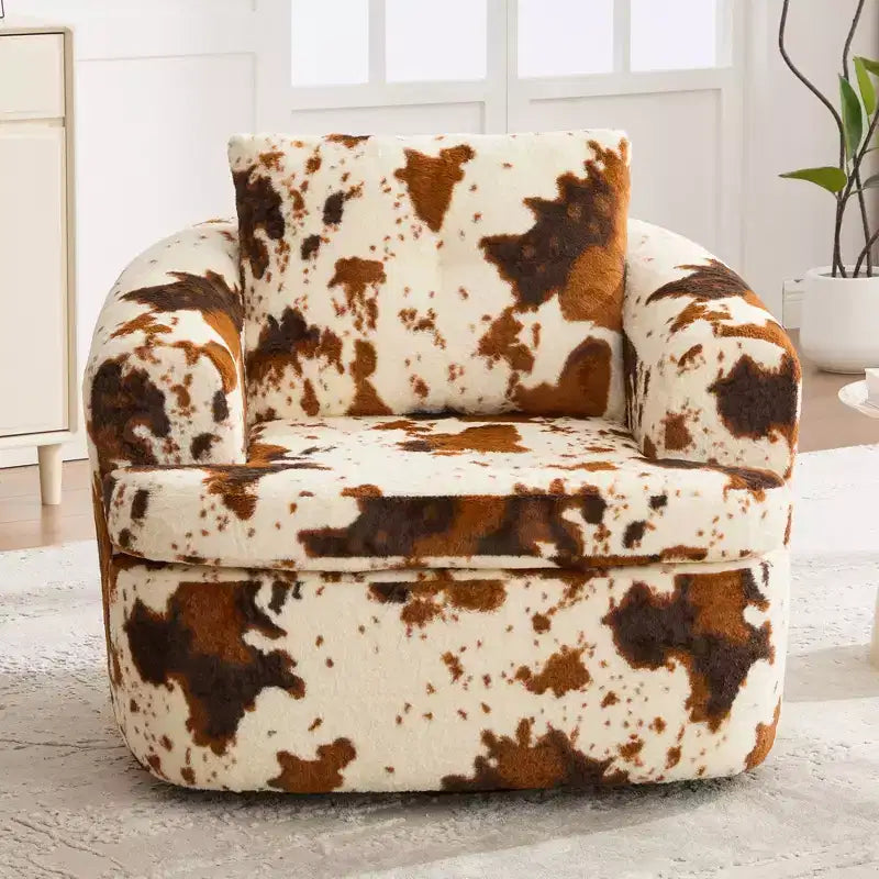 GDFStudio Jeff 360 Swivel Accent Barrel Chair with Dual-Layer Cushion Design