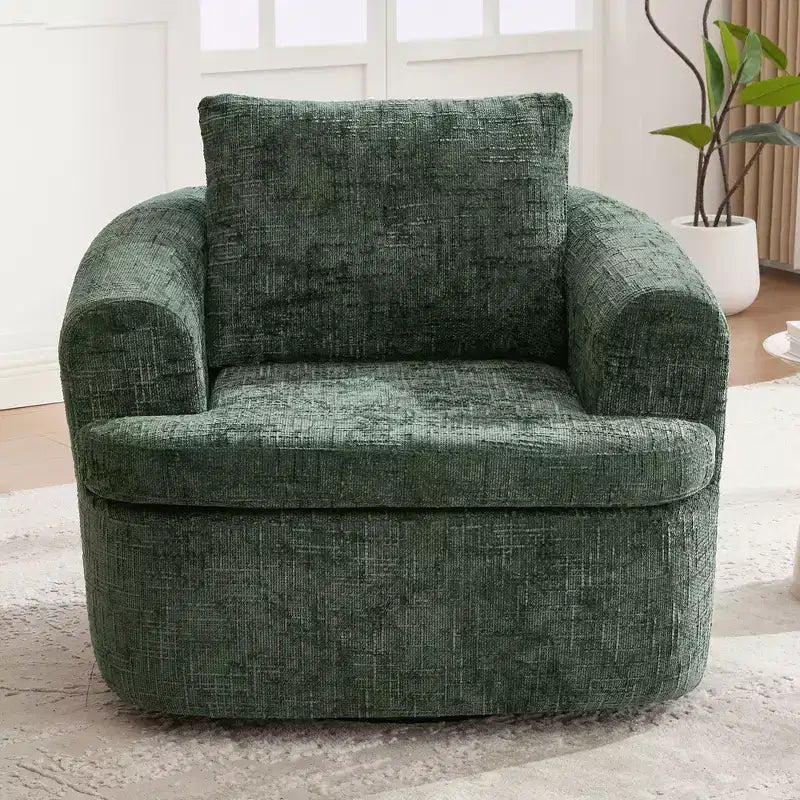 GDFStudio Jeff 360 Swivel Accent Barrel Chair with Dual-Layer Cushion Design