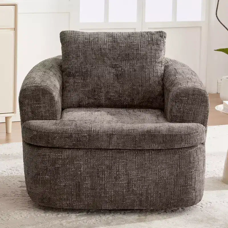 GDFStudio Jeff 360 Swivel Accent Barrel Chair with Dual-Layer Cushion Design