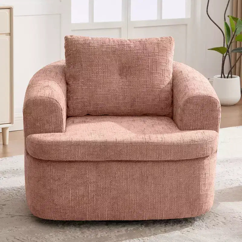 GDFStudio Jeff 360 Swivel Accent Barrel Chair with Dual-Layer Cushion Design