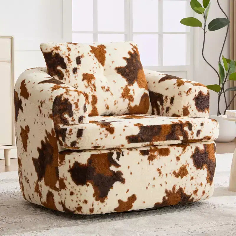 GDFStudio Jeff 360 Swivel Accent Barrel Chair with Dual-Layer Cushion Design