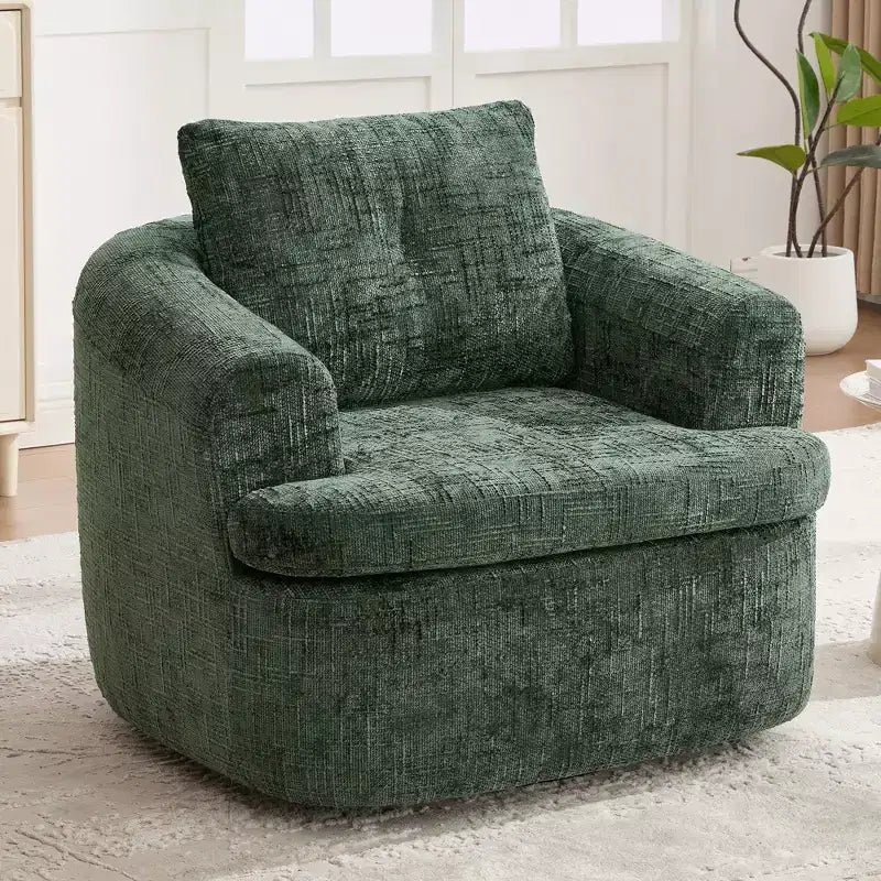 GDFStudio Jeff 360 Swivel Accent Barrel Chair with Dual-Layer Cushion Design