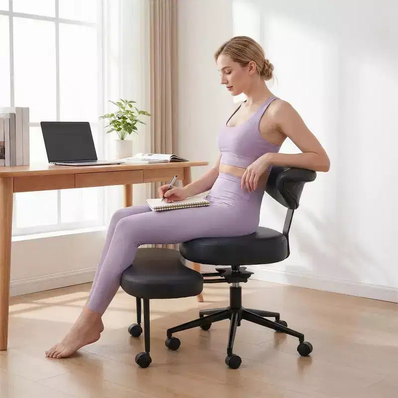 Ergonomic Cross Legged Office Chair with Lumbar Support, 360 Swivel Meditation Chair