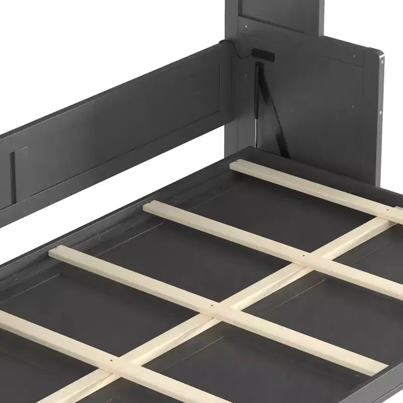 GDFStudio Dalton Wood Murphy Bed with Built-in Desk and USB Charging Station