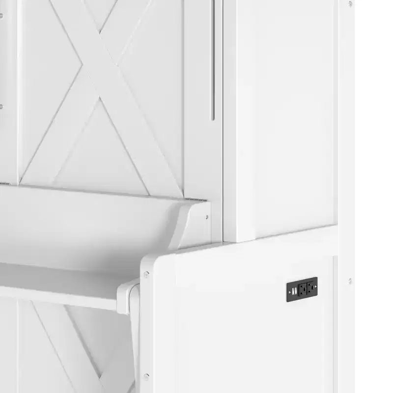 GDFStudio Dalton Wood Murphy Bed with Built-in Desk and USB Charging Station