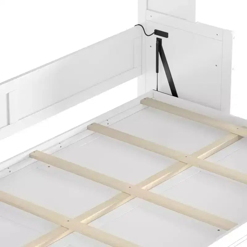 GDFStudio Dalton Wood Murphy Bed with Built-in Desk and USB Charging Station