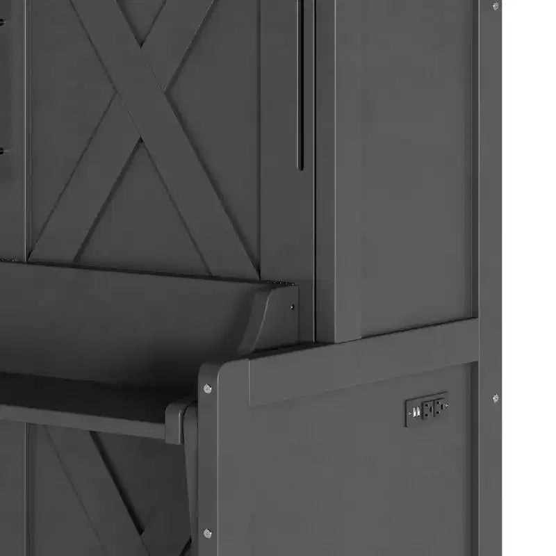 GDFStudio Dalton Wood Murphy Bed with Built-in Desk and USB Charging Station