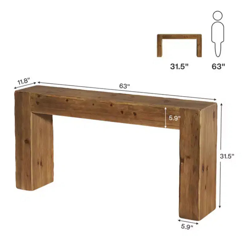 GDFStudio Karin 63W Solid Wood Console Table