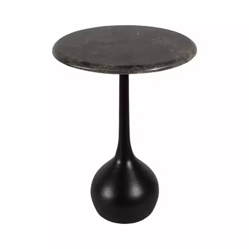 Marble Accent End Table for Home Decor - Decorative Small Table Stand for Bedroom Night Stand, Bedside, and Living Room Decor