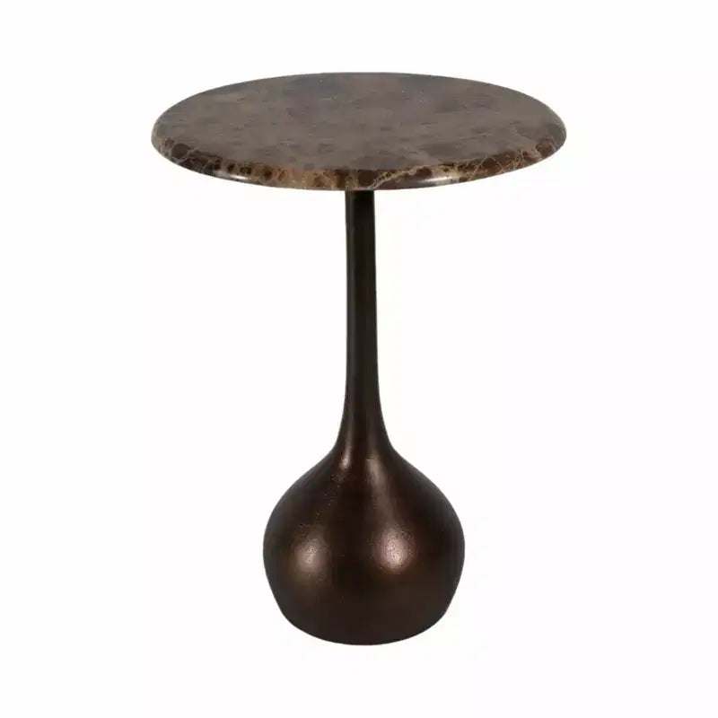 Marble Accent End Table for Home Decor - Decorative Small Table Stand for Bedroom Night Stand, Bedside, and Living Room Decor