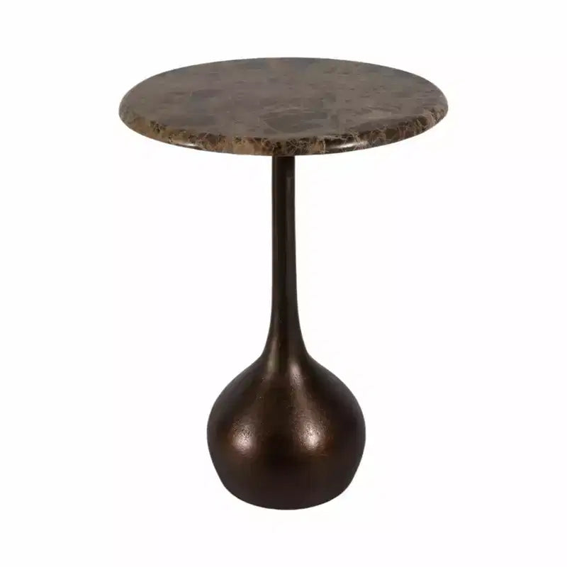 Marble Accent End Table for Home Decor - Decorative Small Table Stand for Bedroom Night Stand, Bedside, and Living Room Decor