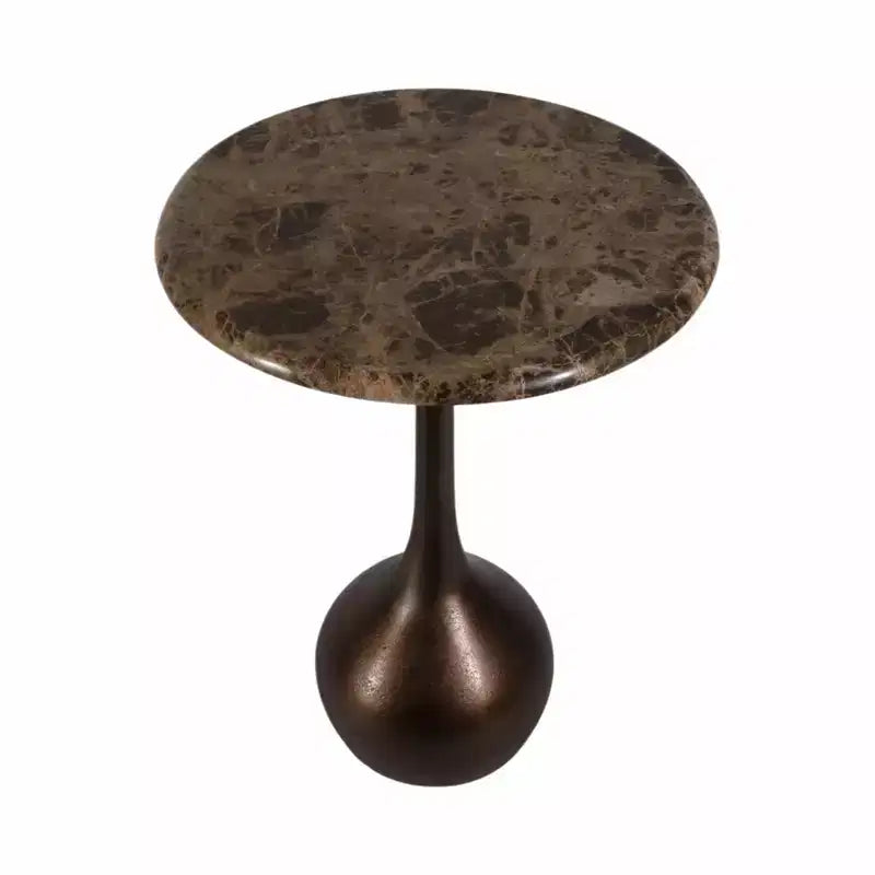 Marble Accent End Table for Home Decor - Decorative Small Table Stand for Bedroom Night Stand, Bedside, and Living Room Decor