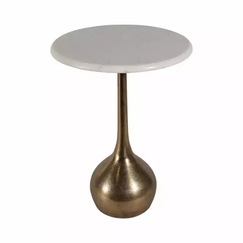 Marble Accent End Table for Home Decor - Decorative Small Table Stand for Bedroom Night Stand, Bedside, and Living Room Decor