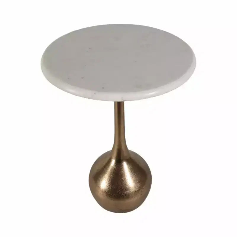 Marble Accent End Table for Home Decor - Decorative Small Table Stand for Bedroom Night Stand, Bedside, and Living Room Decor