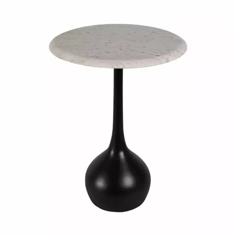 Marble Accent End Table for Home Decor - Decorative Small Table Stand for Bedroom Night Stand, Bedside, and Living Room Decor