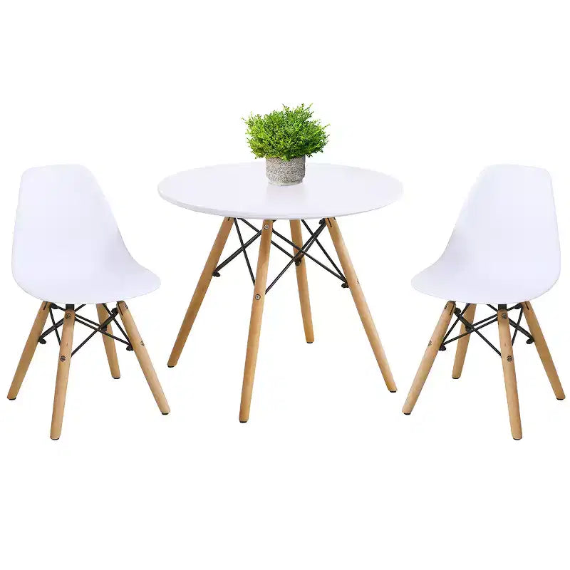 Costway Kids Table & 2 Chairs Set Solid Construction Mid-Century Dining Table Toddler