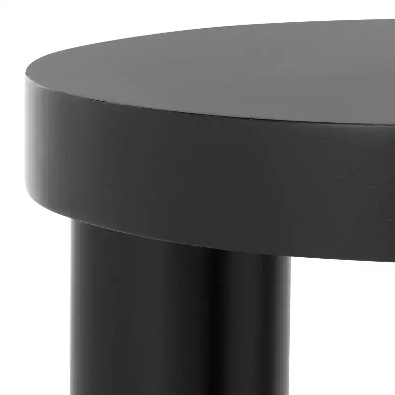 Bary Round 3 Leg Wood Accent Table - SFV7715 - Black - Safavieh Couture