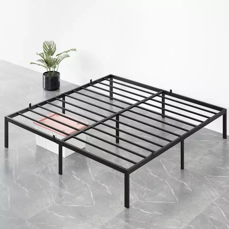 Low platform bed frame for bedroom - maximum weight capacity 800 lbs, no spring mattress required, minimalist design.