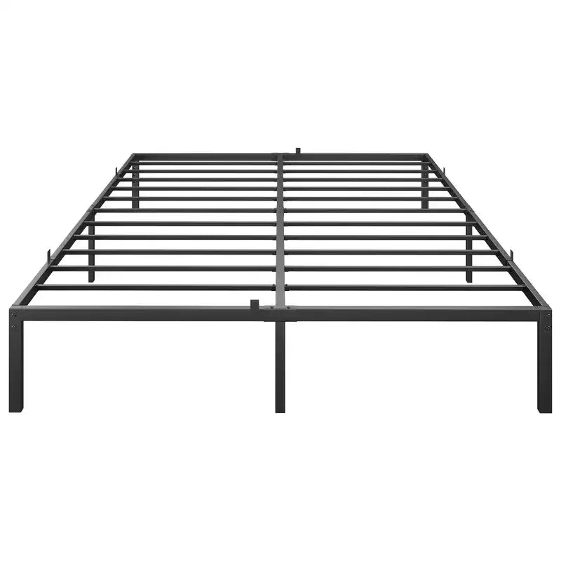 Low platform bed frame for bedroom - maximum weight capacity 800 lbs, no spring mattress required, minimalist design.