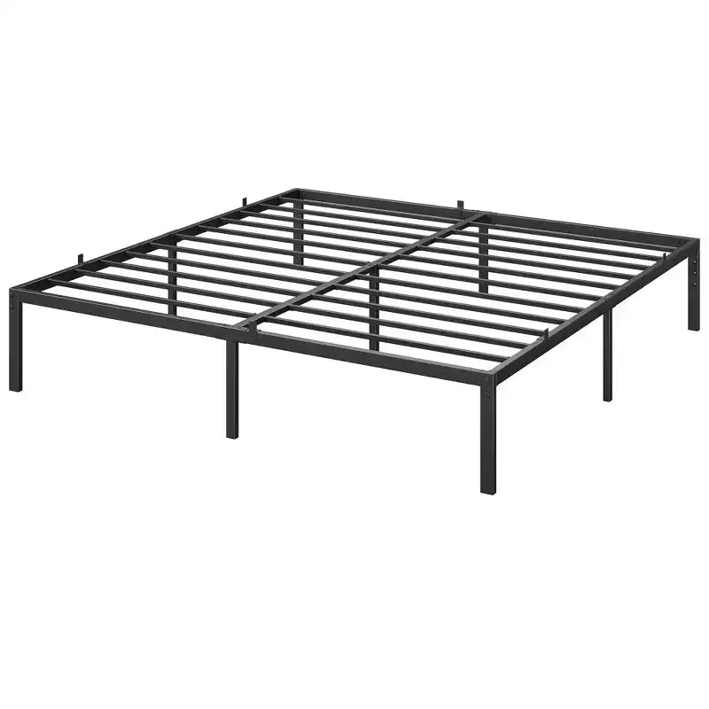 Low platform bed frame for bedroom - maximum weight capacity 800 lbs, no spring mattress required, minimalist design.