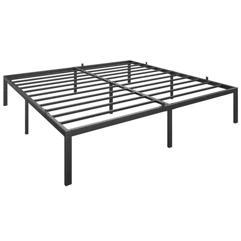 Low platform bed frame for bedroom - maximum weight capacity 800 lbs, no spring mattress required, minimalist design.