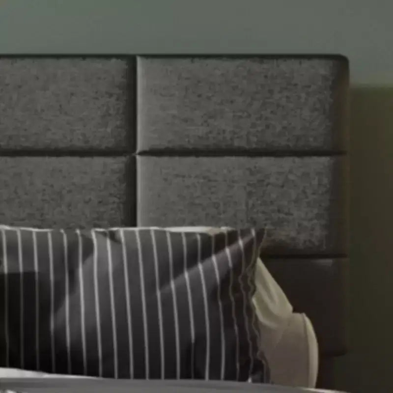 Double bed frame, linen upholstered platform bed frame, adjustable headboard height, no packaging required, gray.