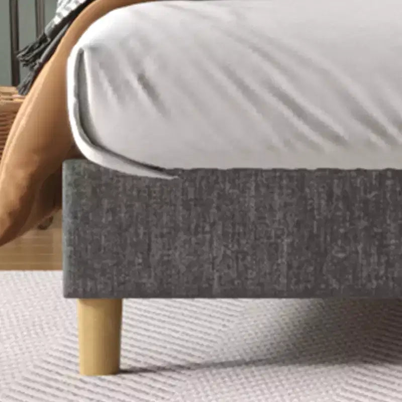 Double bed frame, linen upholstered platform bed frame, adjustable headboard height, no packaging required, gray.