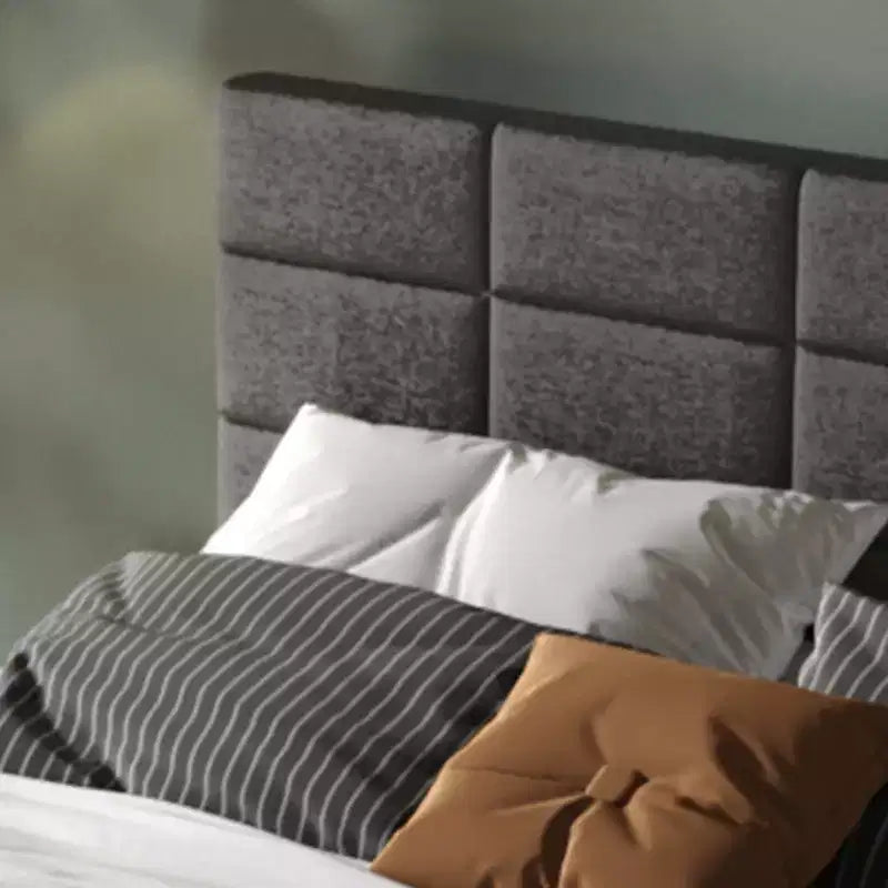 Double bed frame, linen upholstered platform bed frame, adjustable headboard height, no packaging required, gray.
