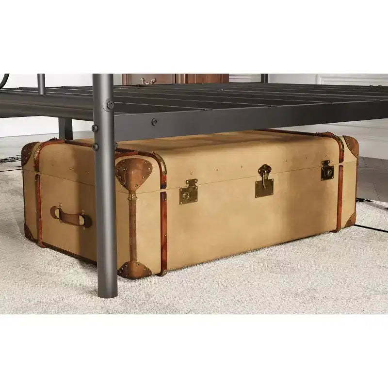 Twin Size Metal Platform Bed Frame with Fist Design Headboard & Footboard, Under Bed Storage