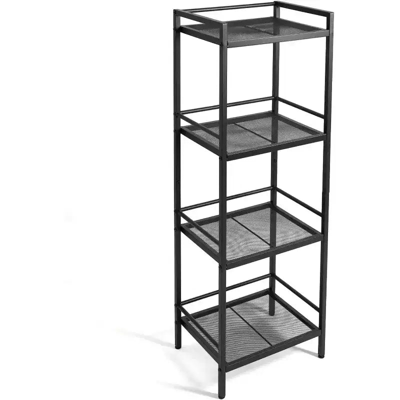 3/4-Tier Metal Standing Shelf Unit, Multifunctional Freestanding Storage Shelf, Space-Saving Organizer for Bathroom, Living Room, Bedroom, Kitchen