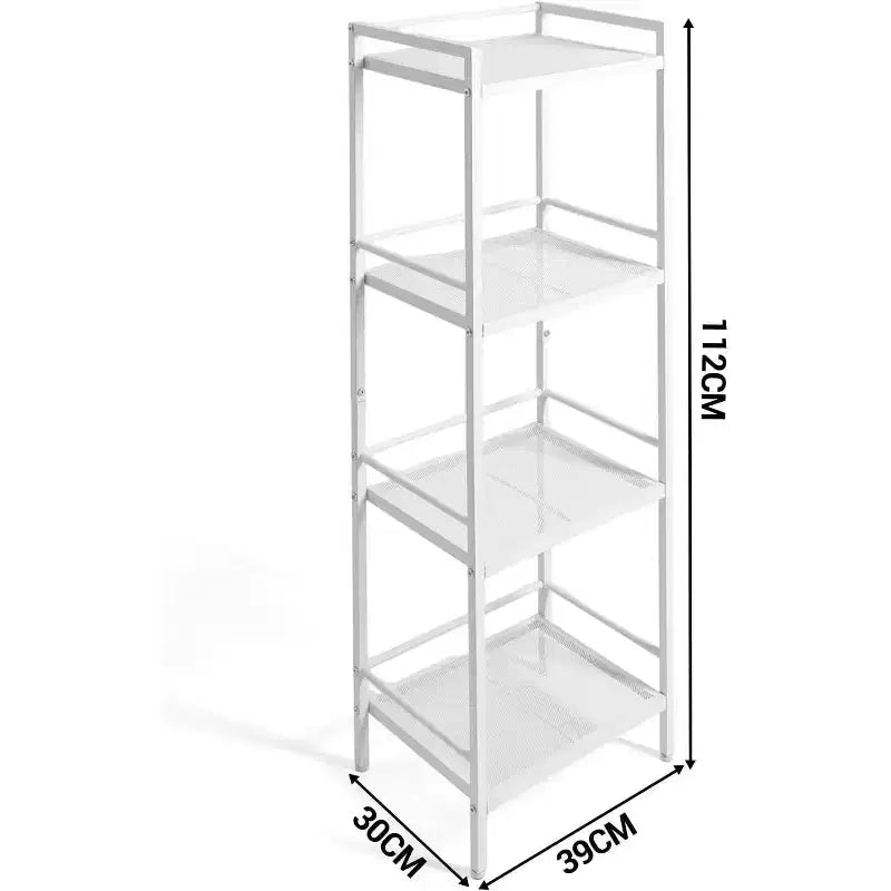 3/4-Tier Metal Standing Shelf Unit, Multifunctional Freestanding Storage Shelf, Space-Saving Organizer for Bathroom, Living Room, Bedroom, Kitchen