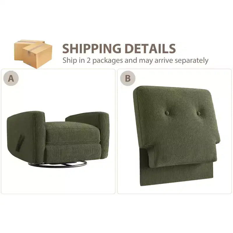 Modern 3-in-1 Swivel Glider Recliner, 360 Rocking Chair w/ Adjustable Backrest & Footrest, Upholstered Armchair for Nursery, Living Room, Bedroom