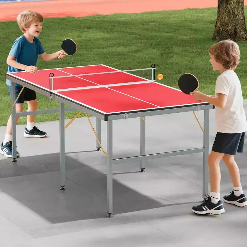 Portable Ping Pong Table,6X3 ft Professional Indoor/Outdoor Table Tennis Tables Game with Net for Adults/Teens,2 Tennis Paddles and 3 Balls