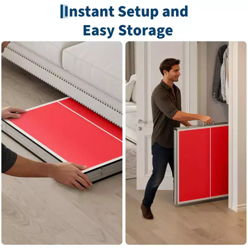 Portable Ping Pong Table,6X3 ft Professional Indoor/Outdoor Table Tennis Tables Game with Net for Adults/Teens,2 Tennis Paddles and 3 Balls
