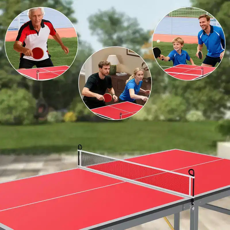 Portable Ping Pong Table,6X3 ft Professional Indoor/Outdoor Table Tennis Tables Game with Net for Adults/Teens,2 Tennis Paddles and 3 Balls
