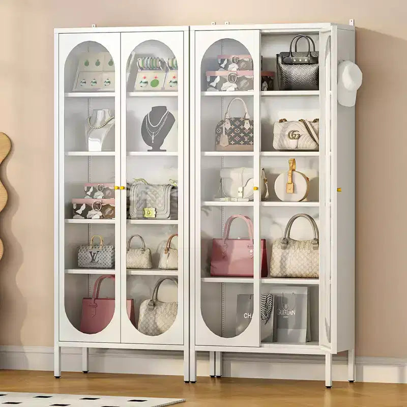 Bekrvio 9-Tier Tall Metal Shoe Cabinet with Glass Doors, Heavy Duty Freestanding Shoe Storage Rack with Adjustable Shelves, 2736 Pairs