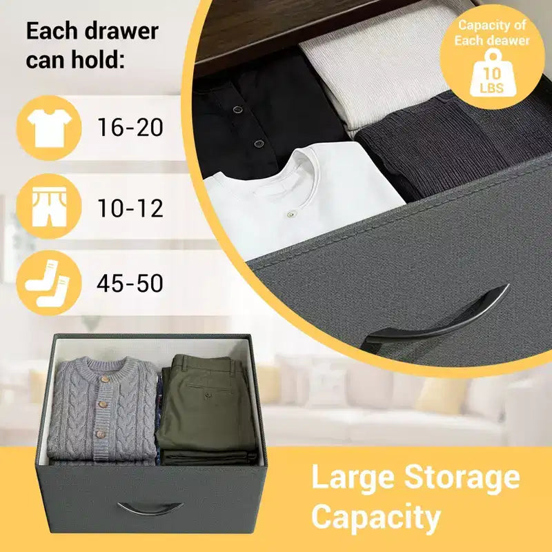 Slim 3-Drawer Dresser  Modern Compact Storage Cabinet with Removable Fabric Bins  Space-Saving Organizer for Bedroom, Closet, Apartment