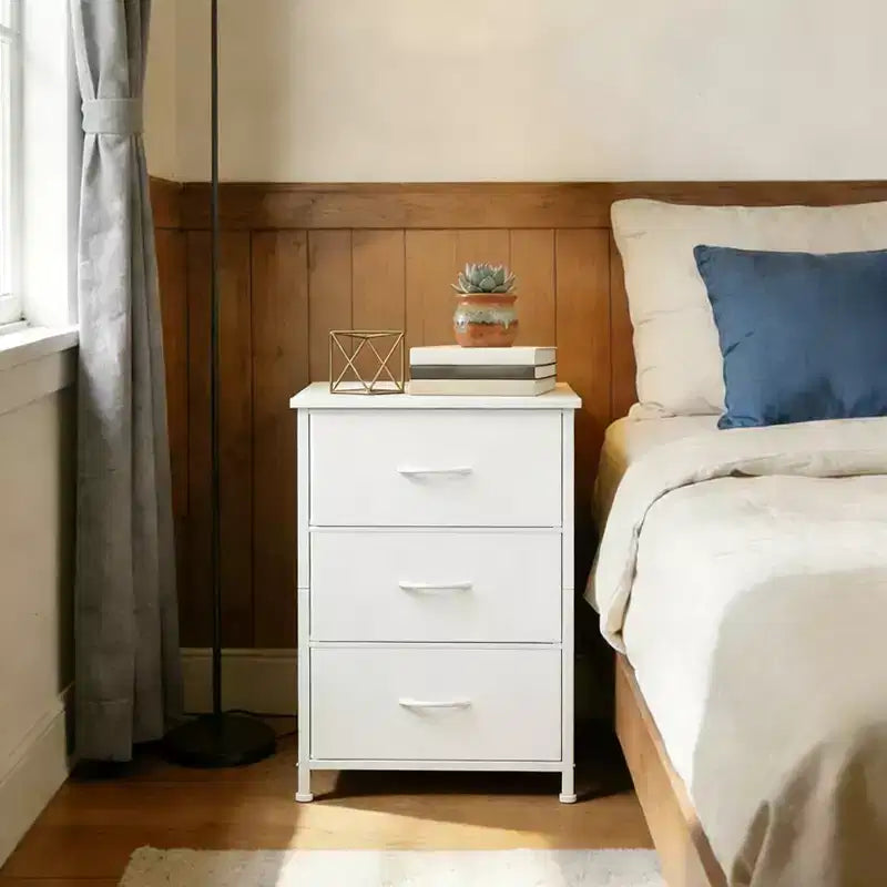 Slim 3-Drawer Dresser  Modern Compact Storage Cabinet with Removable Fabric Bins  Space-Saving Organizer for Bedroom, Closet, Apartment