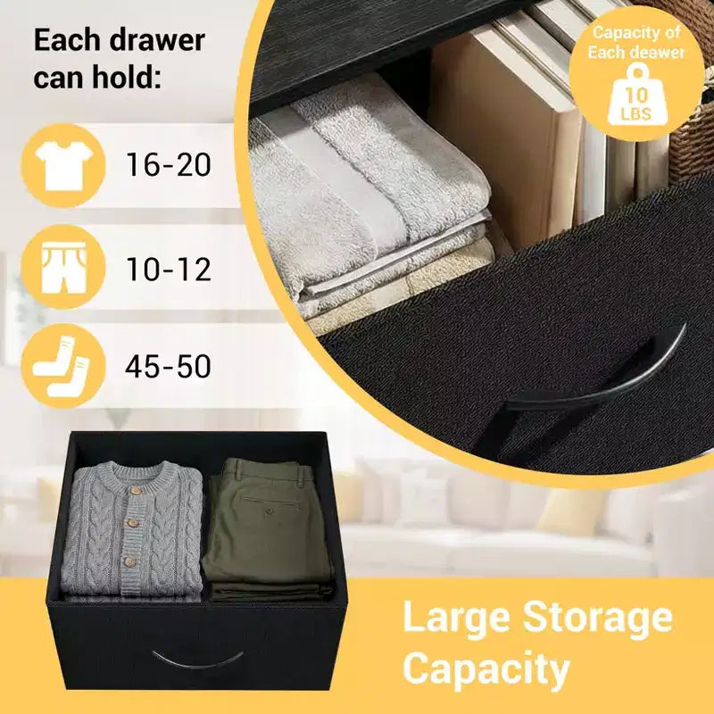 Slim 3-Drawer Dresser  Modern Compact Storage Cabinet with Removable Fabric Bins  Space-Saving Organizer for Bedroom, Closet, Apartment