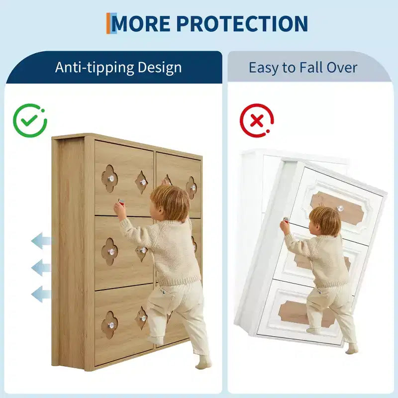 Shoe Storage Cabinet with Adjustable Shelves, Flower Pattern & Diamond Handle, Freestanding Slim Shoe Storage