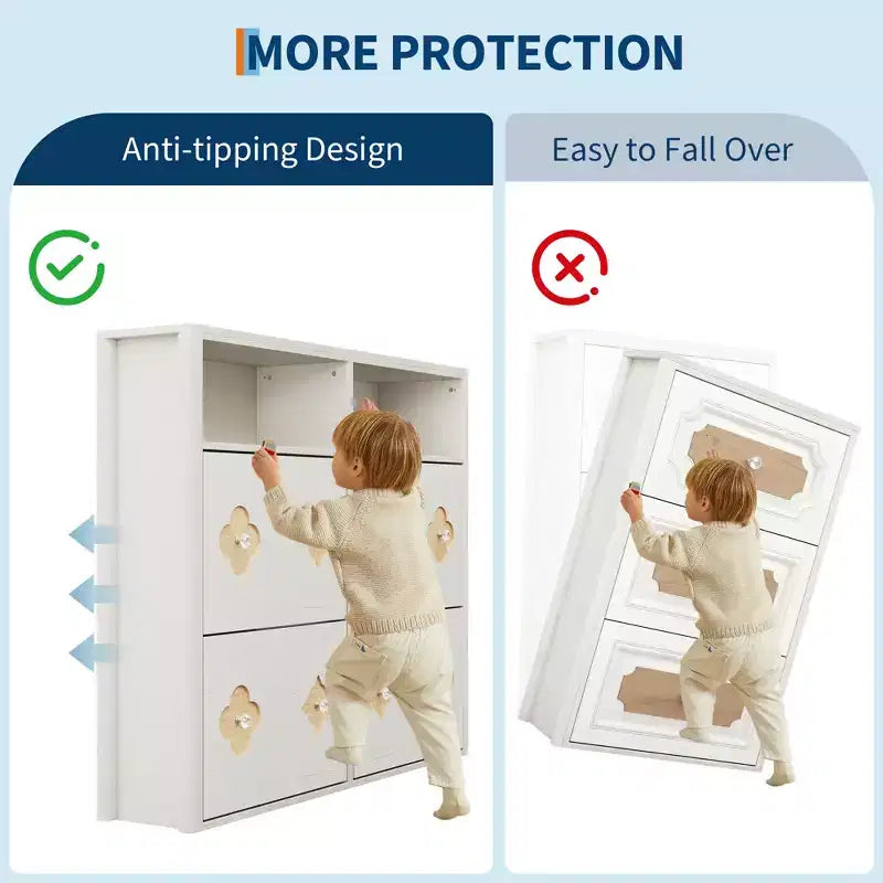 Shoe Storage Cabinet with Adjustable Shelves, Flower Pattern & Diamond Handle, Freestanding Slim Shoe Storage