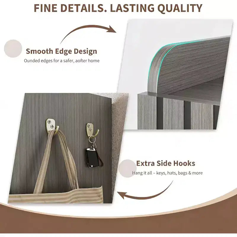 Shoe Cabinet, 30 Pairs Rattan Storage for Entryway, 6-Tier Tall Farmhouse Cabinet With Doors for Hallway Closet
