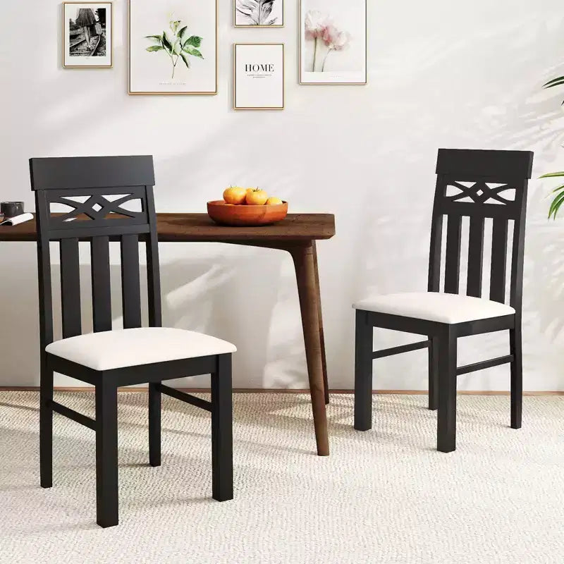Costway Dining Chairs Set of 2/4, High Back Dining Room Chairs with Padded Seat for Kitchen