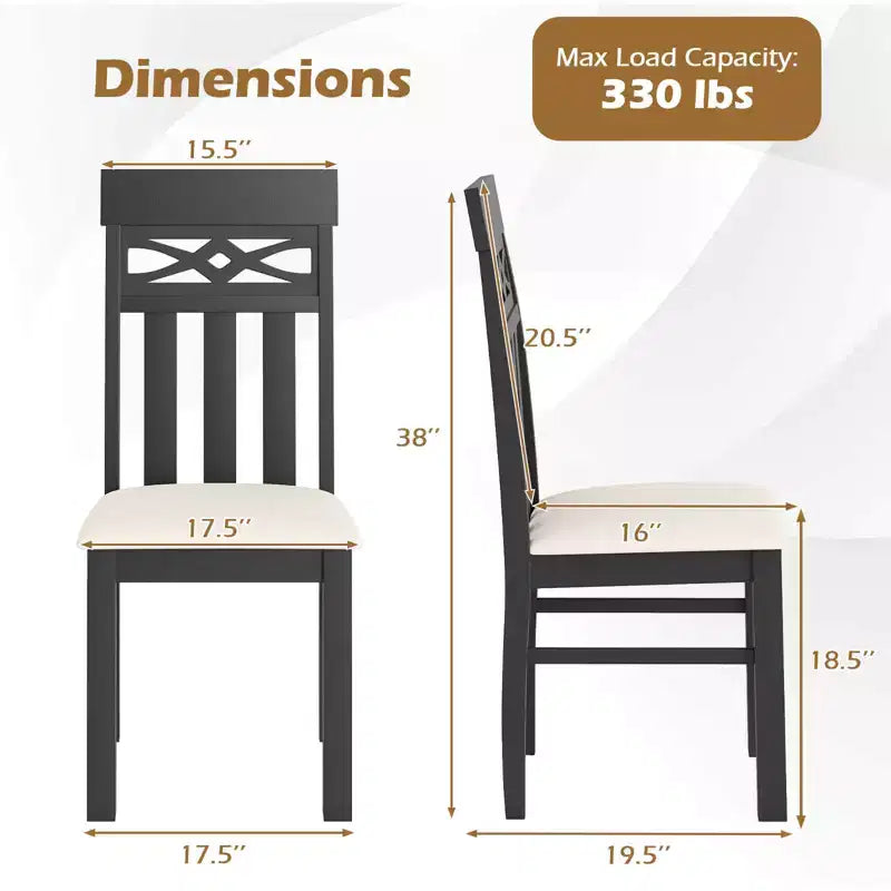 Costway Dining Chairs Set of 2/4, High Back Dining Room Chairs with Padded Seat for Kitchen